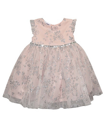 Платье хай-лоу с вышивкой и люрексом для маленьких девочек Blueberi Boulevard
