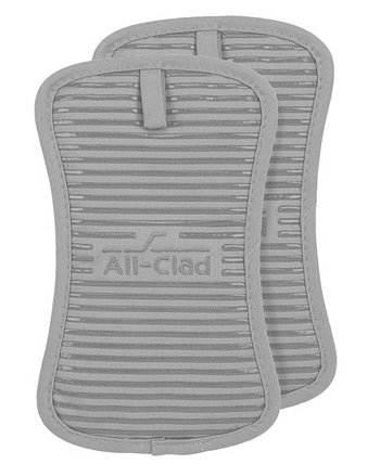 Ребристая силиконовая прихватка из хлопкового твила, набор из 2 шт. ALL-CLAD