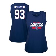 Women's Levelwear Mika Zibanejad Blue New York Rangers Macy Player Name & Number Tank Top LevelWear