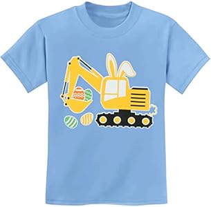 DDSOL Easter Bunny Shirt for Toddler Boys Girls Eggs Hunts Tractor T-Shirts Kids Eggs-cavator Tees Ddsol