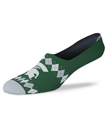 Women's Michigan State Spartans Micro Argyle No-Show Socks For Bare Feet