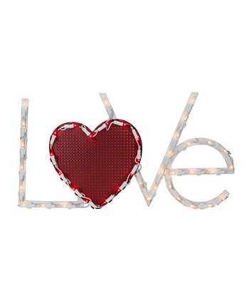 17-дюймовая подсветка "Любовь" с сердечком, украшение в виде силуэта окна ко Дню святого Валентина Northlight