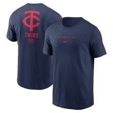 Men's Nike Navy Minnesota Twins Large Logo Back Stack T-Shirt Nitro USA