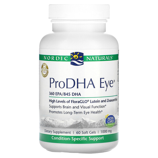 ProDHA для глаз, 500 мг, 60 мягких желатиновых капсул Nordic Naturals