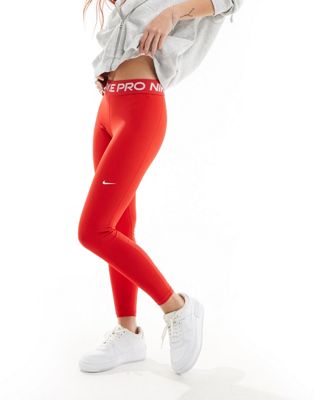 Nike Pro training leggings in red Nike