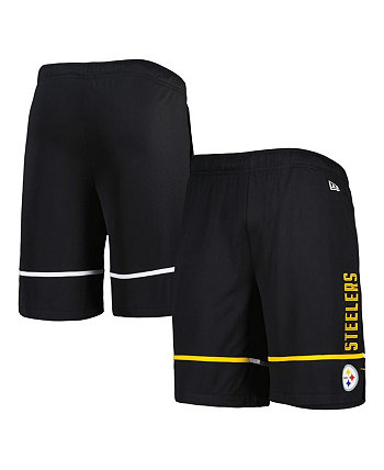 Мужские черные шорты для тренинга Pittsburgh Steelers Combine Authentic Rusher New Era