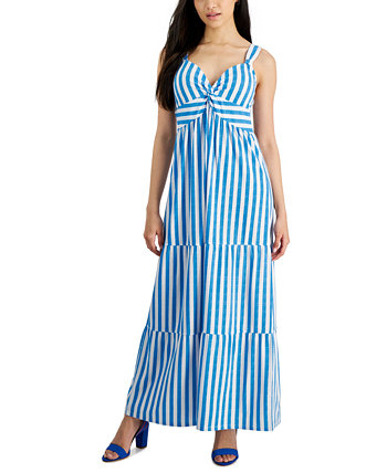 Petite Striped Twist-Front Maxi Dress JAMIE & LAYLA