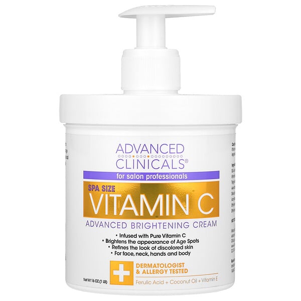 Витамин С, Осветляющий крем с улучшенными свойствами, 16 унций (454 г) Advanced Clinicals