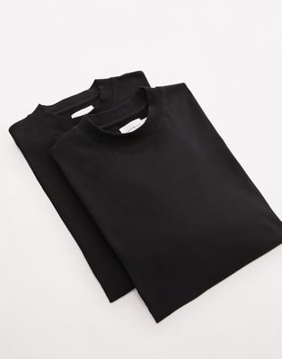 Набор из двух черных больших футболок Topman TOPMAN