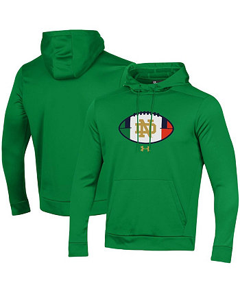 Мужской зеленый пуловер с капюшоном Notre Dame Fighting Irish Football Ireland Coachs Under Armour