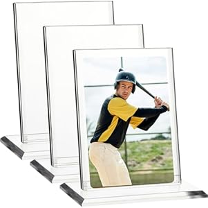 Mudder 1 Pack Acrylic Baseball Card Frame Display Stand Trading Card Holder Clear Display Stand Mudder