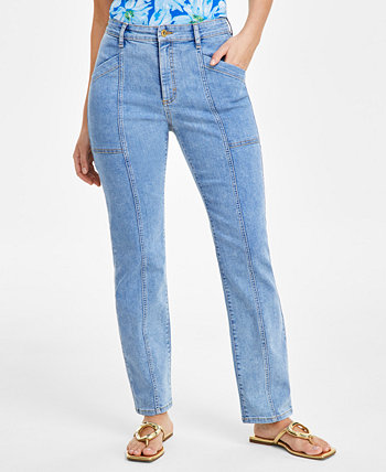 Women's High-Rise Seamed Straight-Leg Jeans, Created for Macy's I.N.C. International Concepts