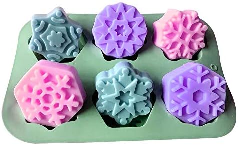 X-Haibei Snowflake Soap Jello Ice Cream Pudding Making Silicone Mold Supplies Dia. 3inch X-Haibei