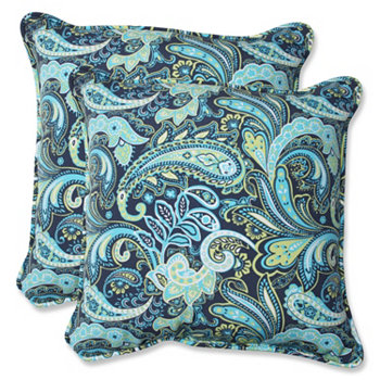 Темно-синие декоративные подушки Pretty Paisley, 18,5 дюйма, 2 шт. Pillow Perfect