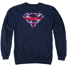 Superman Great Britian Shield Adult Crewneck Sweatshirt Licensed Character
