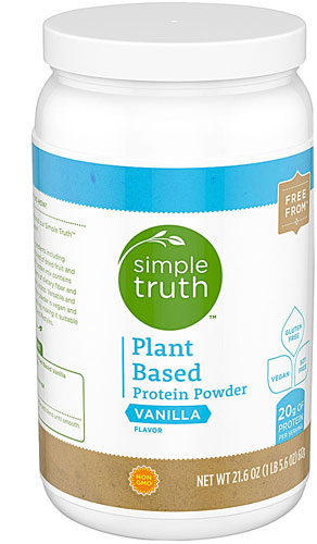 Plant Based Protein Powder (Порошок) Vanilla -- 21.6 oz (Унции) Simple Truth