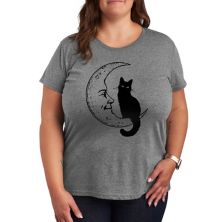 Plus Black Cat On Moon Graphic Tee Licensed Character