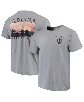 Men's Gray Indiana Hoosiers Comfort Colors Campus Scenery T-shirt Image One