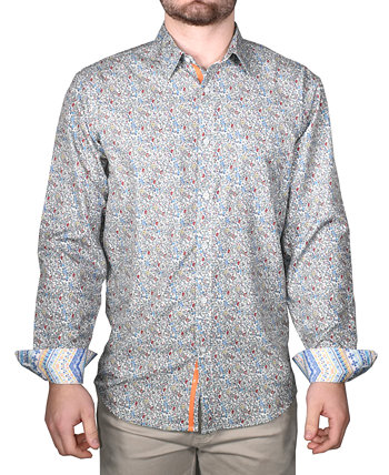 Men's Printed Long-Sleeve Woven Shirt Vintage 1946