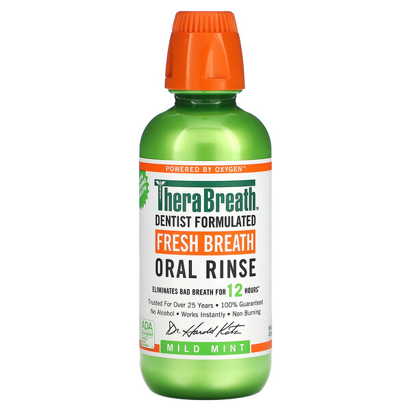 Fresh Breath, Ополаскиватель для полости рта, мягкая мята, 16 жидких унций (473 мл) TheraBreath