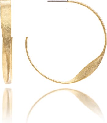 Позолоченные 18-каратные витые серьги-кольца Rivka Friedman