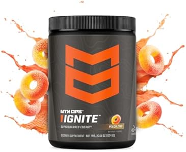 MTN OPS Ignite Energy Drink Powder (Порошок), Gluten Free Nitric Oxide Supplement Drink Mix, L Arginine, L Citrulline, Caffeine & Nootropic Sugar Free Drink Mix, 45 Servings (Порции), Blue Raspberry Lemonade MTN OPS