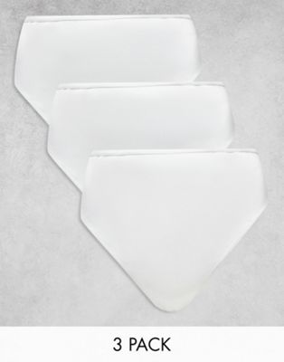 Комплект белых стрингов с завышенной талией из микрофибры ASOS DESIGN Curve (3 шт.) ASOS DESIGN