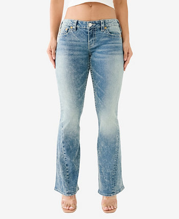Женские джинсы-клеш Joey с низкой посадкой и большой буквой Т в винтажном стиле True Religion