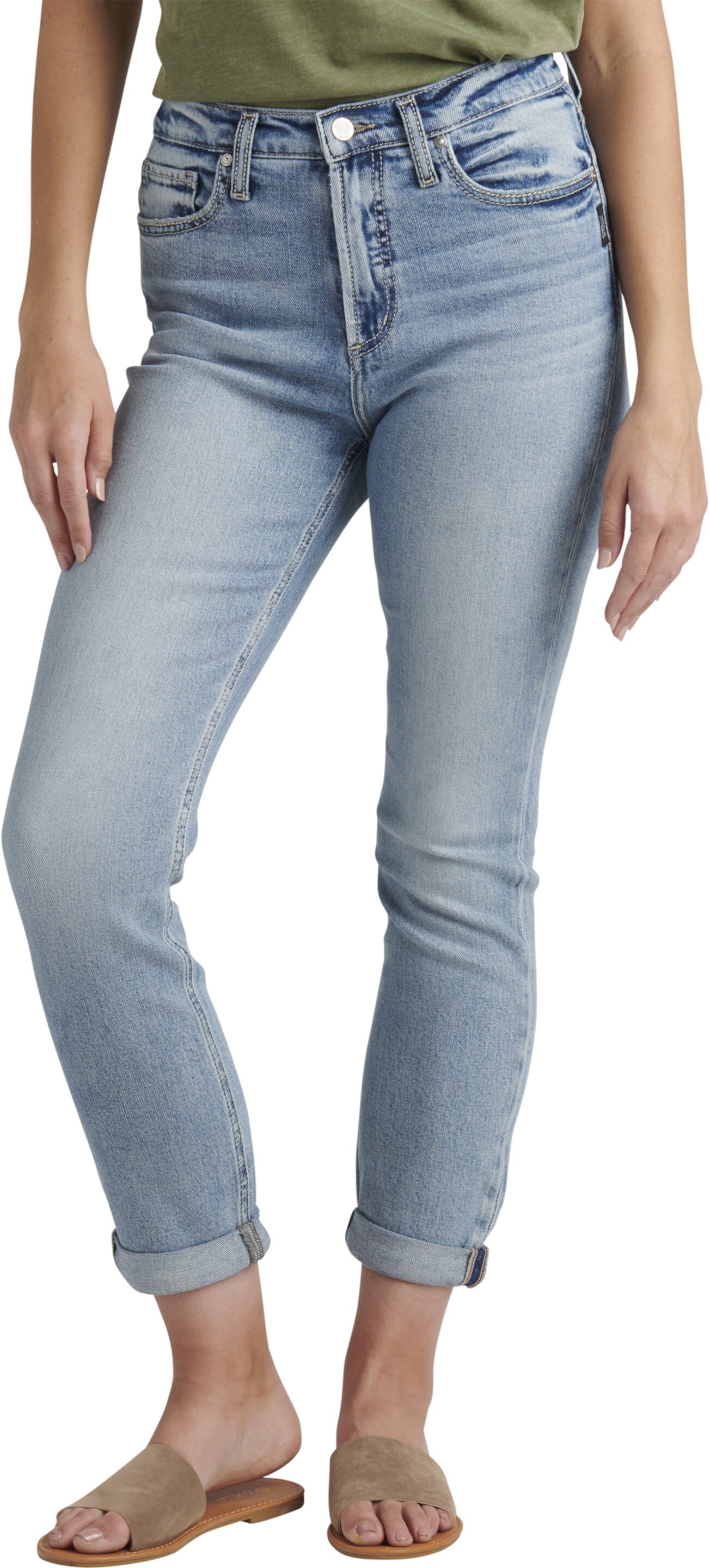 Узкие джинсы-бойфренды 90-х с высокой посадкой L28355EOE224 Silver Jeans Co.
