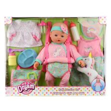 Коллекция мечты 16 & # 34; Набор для путешествий Baby Doll - Pink DREAM COLLECTION
