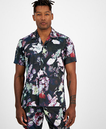 Мужская атласная рубашка классического кроя на пуговицах, созданная для Macy's I.N.C. International Concepts