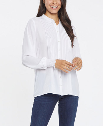Женская крестьянская блуза со складками спереди NYDJ