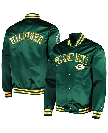 Мужская зеленая куртка Green Bay Packers Elliot Varsity Full-Snap Tommy Hilfiger