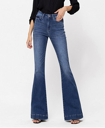 Женские эластичные расклешенные джинсы с высокой посадкой и подолом брюк VERVET