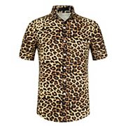 Men's Leopard Print Short Sleeves Summer Animal Printed Shirts Lars Amadeus