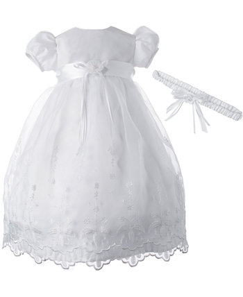 Baby Girls 2-шт. Платье и ободок для крестин Lauren Madison