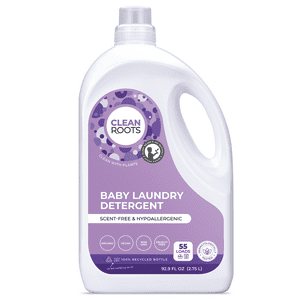 Clean Roots Baby Laundry Detergent, EcoGarantie Certified 100% Organic & Natural, Scent-Free & Hypoallergenic, Dermatologically Tested & Approved - 55 Loads, 92.9 fl. oz (2.75 L) CLEAN ROOTS