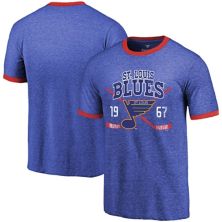 Синяя мужская футболка Majestic Threads с зуммером и звонком в стиле St. Louis Blues Fanatics