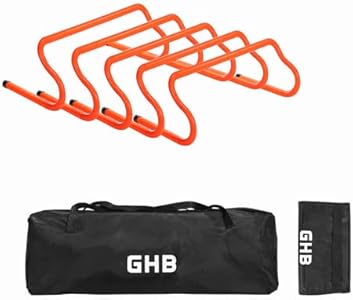 GHB Agility Hurdles 5/10 Pack Speed Agility Training Hurdles, Detachable Sturdy Hurdles Training Equipment Set with Carry Bag for Kids,Athletes,Soccer,Basketball Ghb