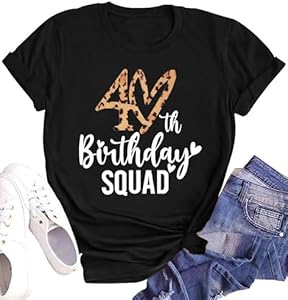 hohololo Birthday Shirts for Women 40th Birthday Queen T Shirt 40 Years Old Birthday Squad Shirt Birthday Girl Tops Hohololo