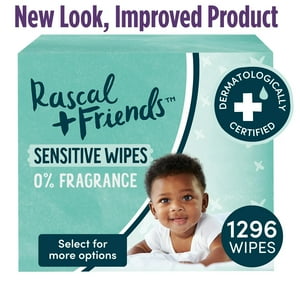 Rascal + Friends Sensitive Baby Wipes, 1296 Ct Total HRYT