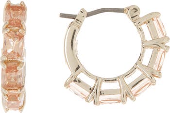 Серьги-кольца с кристаллами цвета розового золота LAUREN