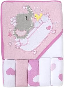 Baby Hooded Towel and Washcloth Set for Infants, Boys and Girls 6-12 Months (Mommy's Mermaid) Baby Essentials