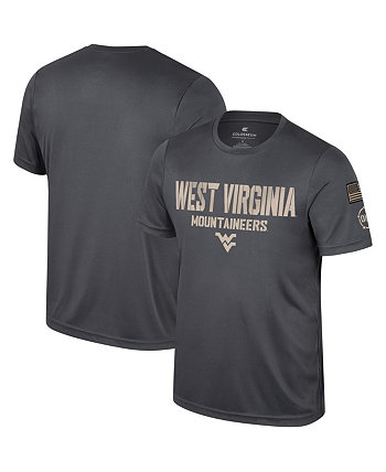 Мужская темно-серая футболка West Virginia Mountaineers OHT в военном стиле с благодарностью Colosseum