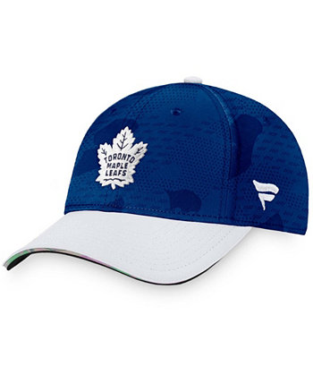 Фирменная мужская синяя / белая шляпа Toronto Maple Leafs Authentic Pro Locker Room Flex Hat Fanatics