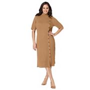 Jessica London Women's Plus Size Button Front Sweater Dress Jessica London