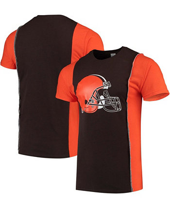 Men's Brown, Orange Cleveland Browns Upcycled Split T-shirt Refried Apparel