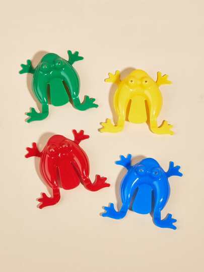 4шт Игрушка для домашних животных случайного цвета в форме лягушки SHEIN