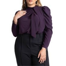 Eloquii Women's Plus Size Drape Front Blouse ELOQUII