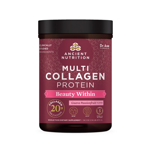 Multi Collagen Protein Beauty Within Guava Passionfruit -- 18.4 oz (Унции) Ancient Nutrition